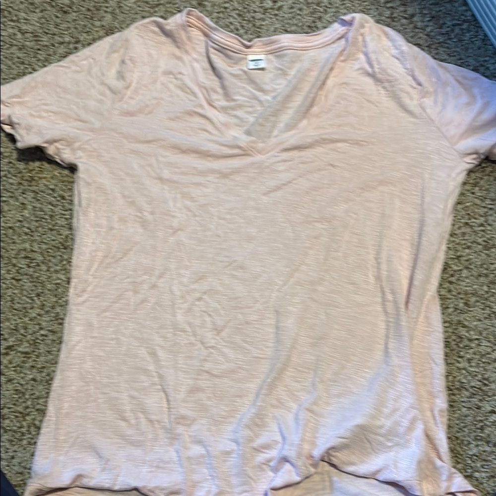 Light Pink V-Neck T-Shirt